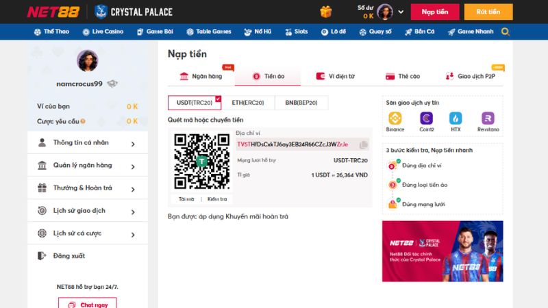 Giao dịch nạp rút tiền luôn được người dùng đánh giá cao về tốc độ và an toàn